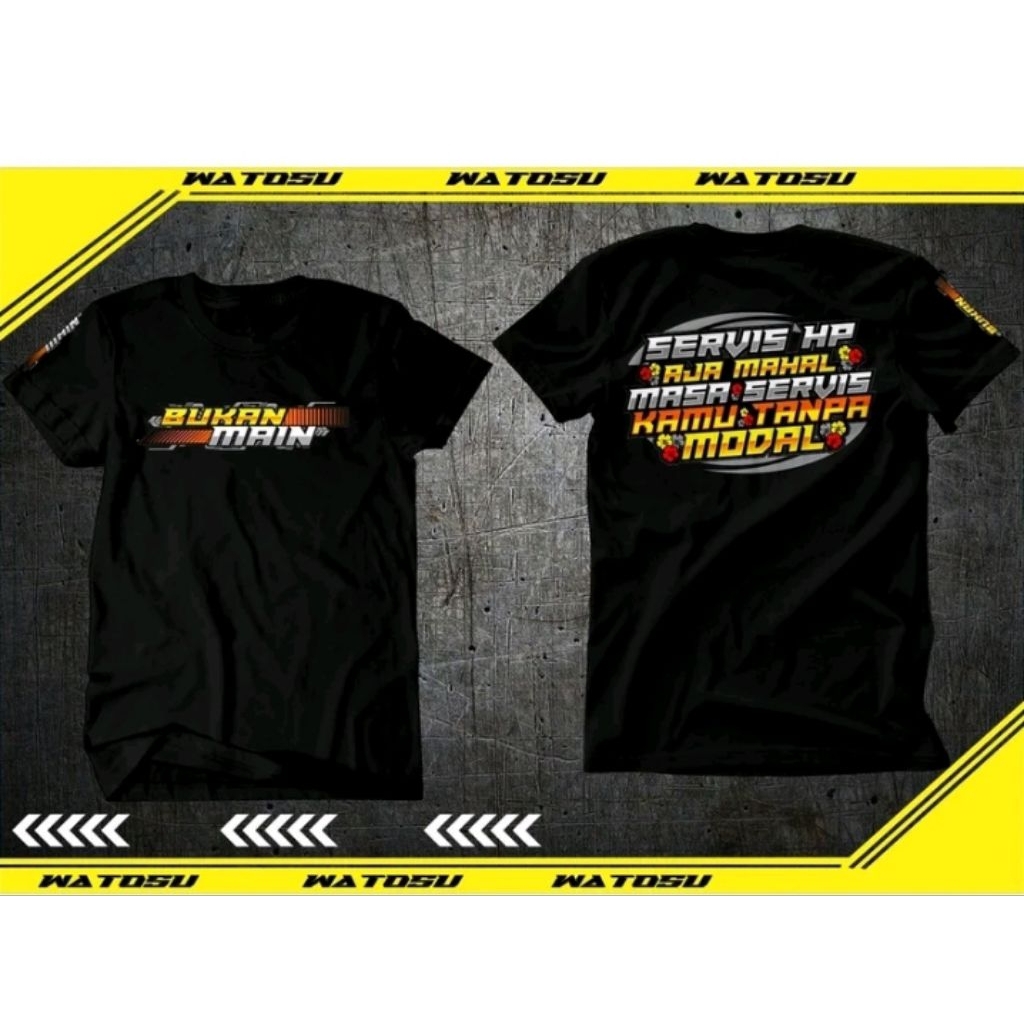 Kaos Distro Bukan Main Servis Hp Aja Mahal Masa Servis Kamu  Tanpa Modal T-shirt Hitam Unisex