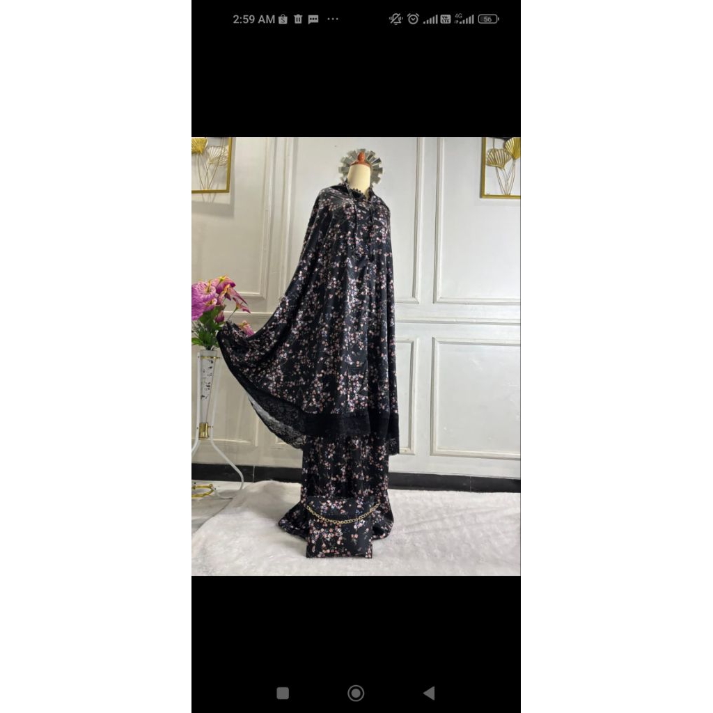 Mukena Armani Silk Pray Set Motif Renda Atas