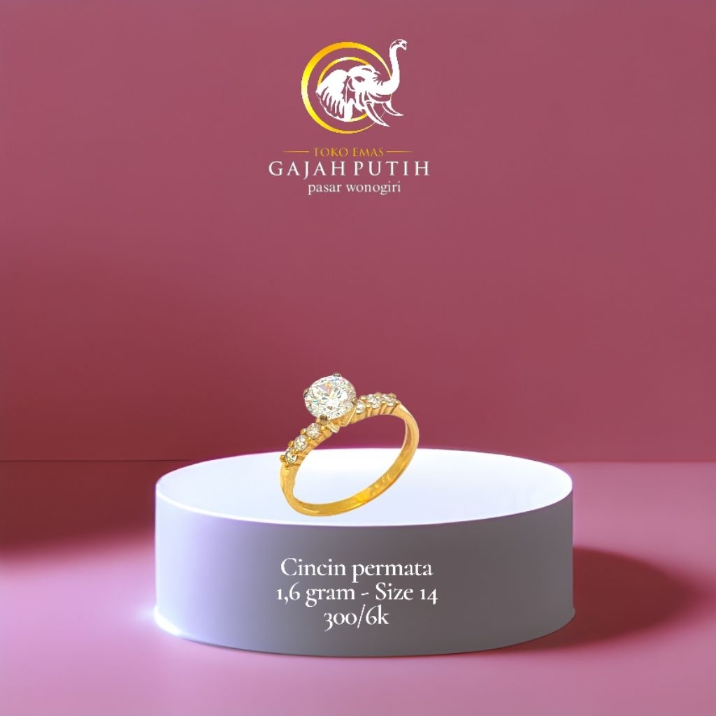 Cincin emas permata 1,6 gram