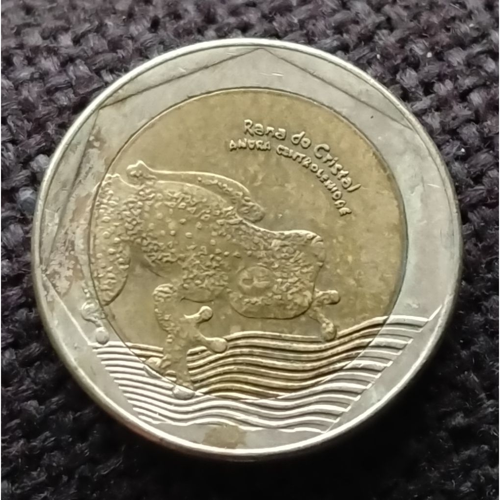 Koin Bimetal Colombia 500 Peso Katak Kaca 2015