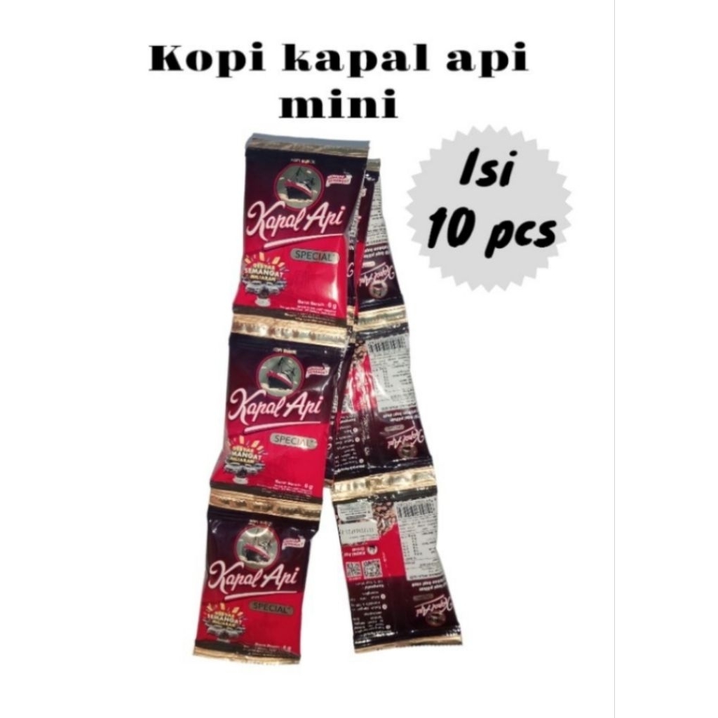 Kopi Kapal Api kecil (mini) renteng isi 10 sachet.
