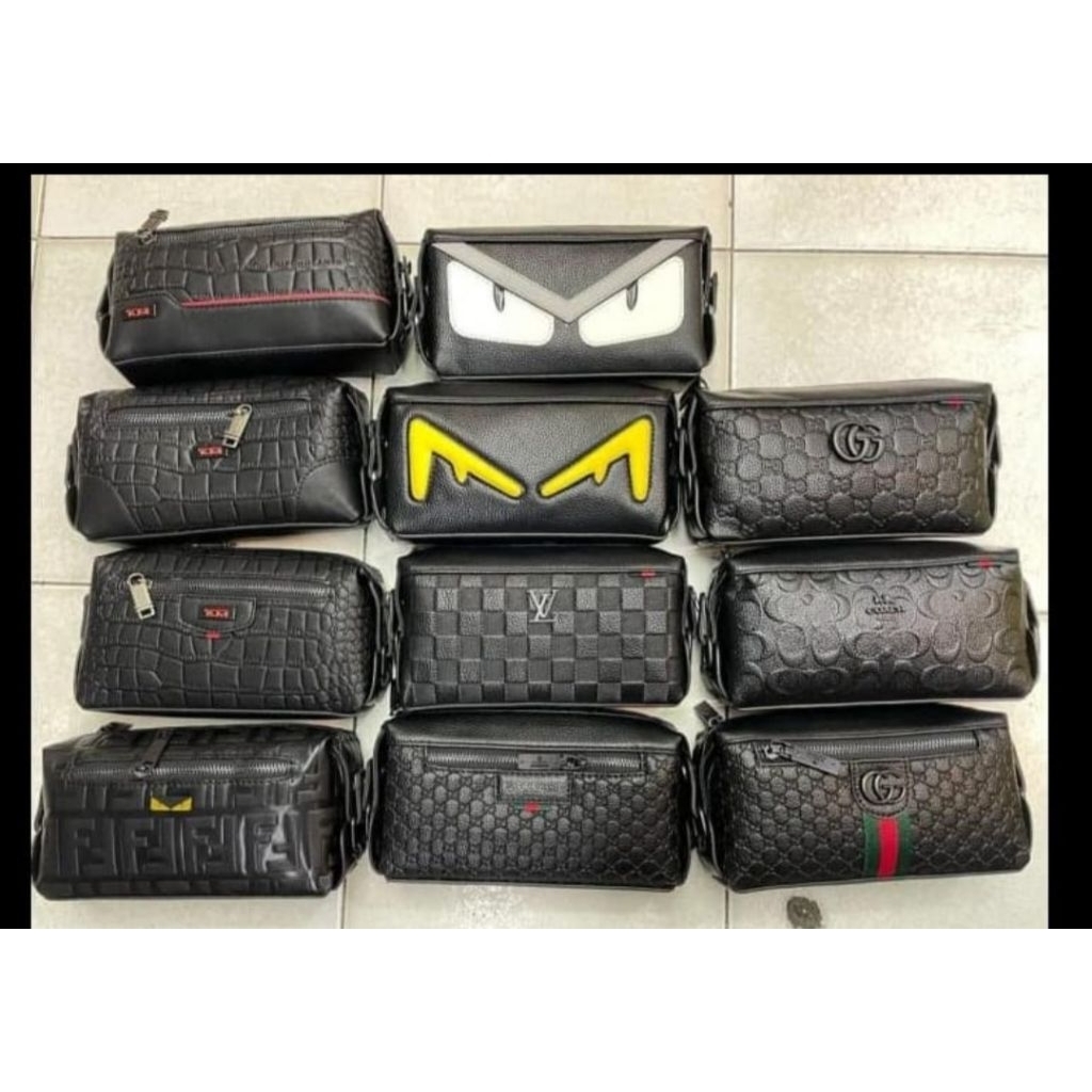 Tas Pouch Model Tabung Tas Tangan Kulit Clutch Unisex Import