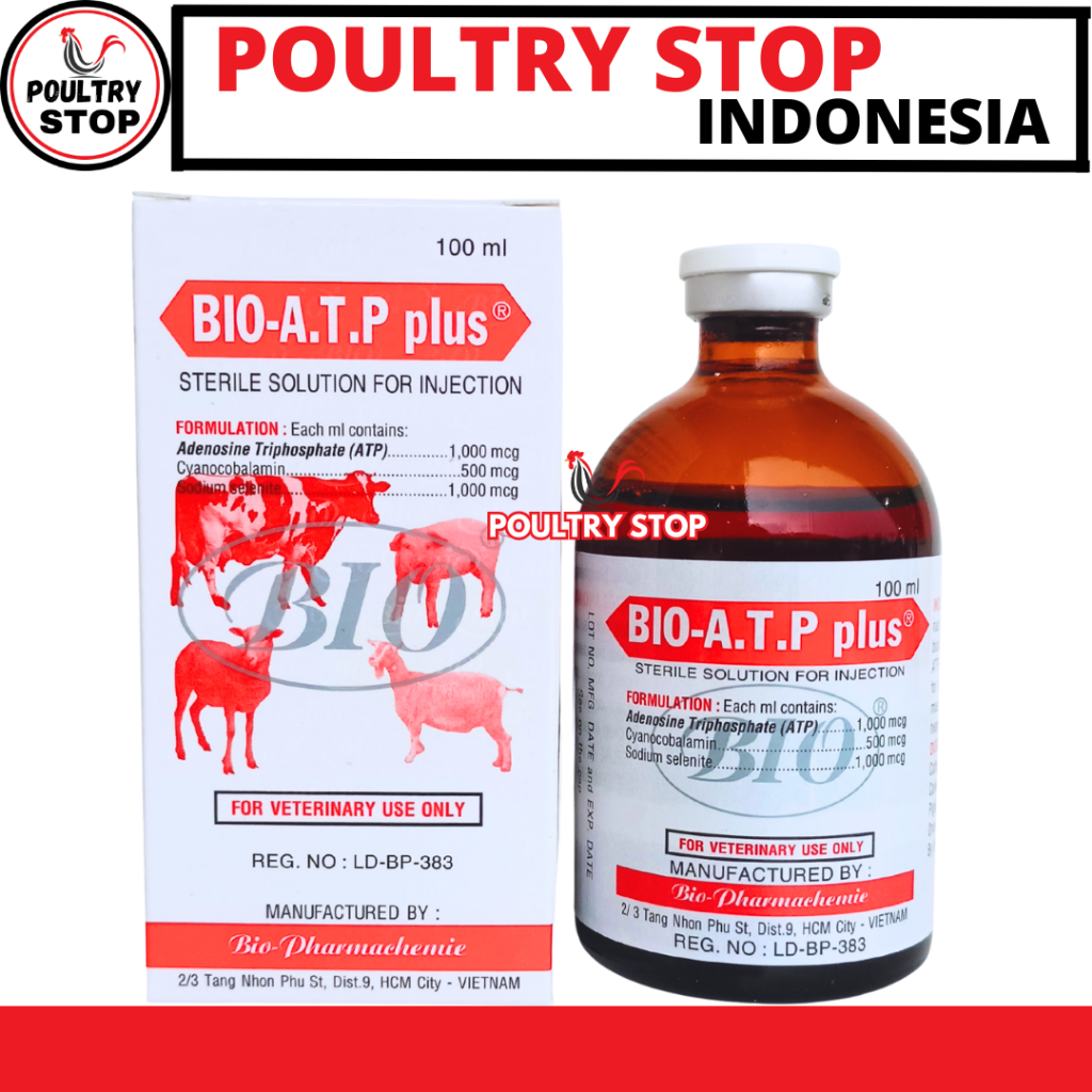 BIO ATP PLUS 100ML - Vitamin Hewan Penguat Otot Tingkatkan Daya Tahan Tubuh Ternak Sakit Kelelahan
