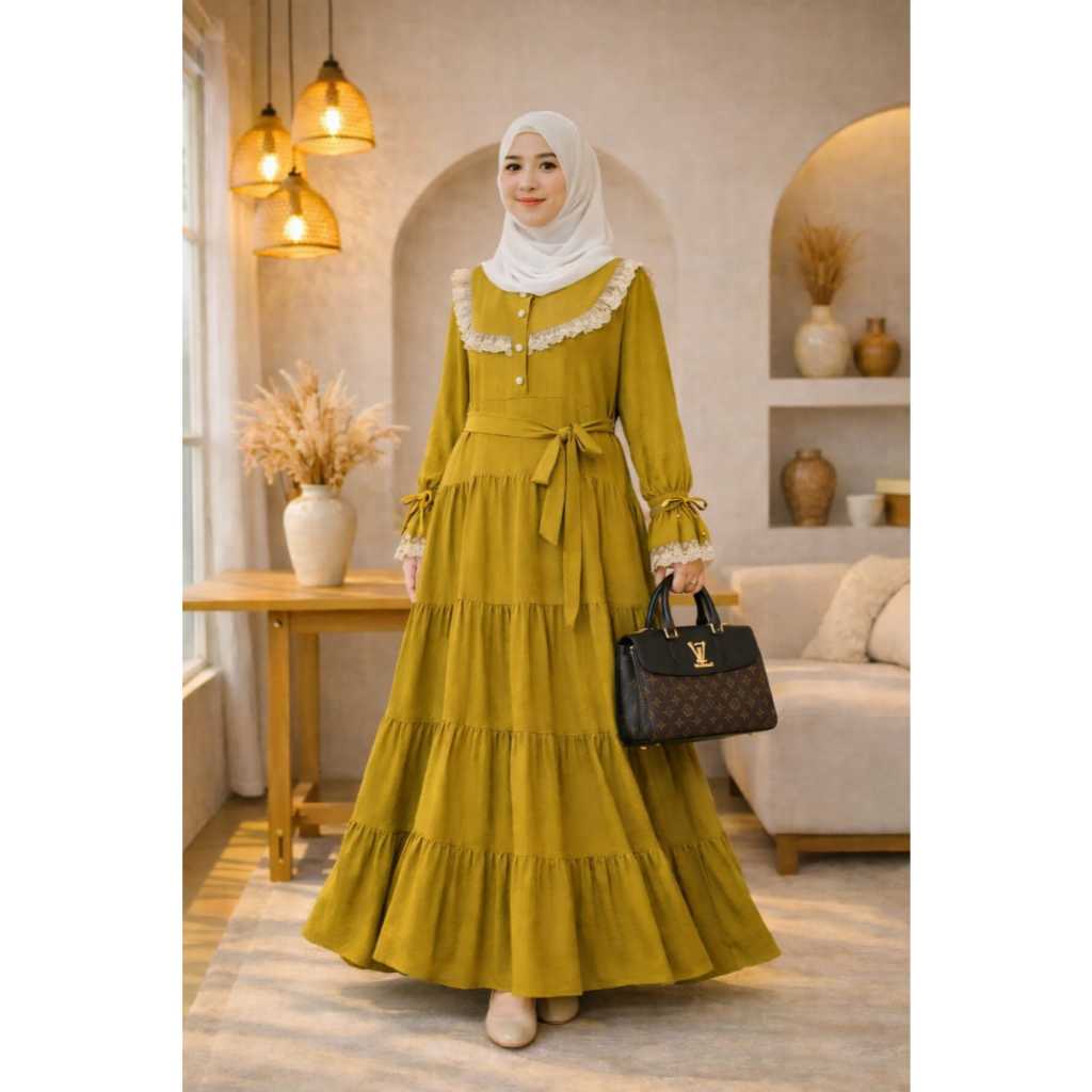 baru gamis Kaira dress Ori aku karissa  renda remaja kekinian murah kondangan