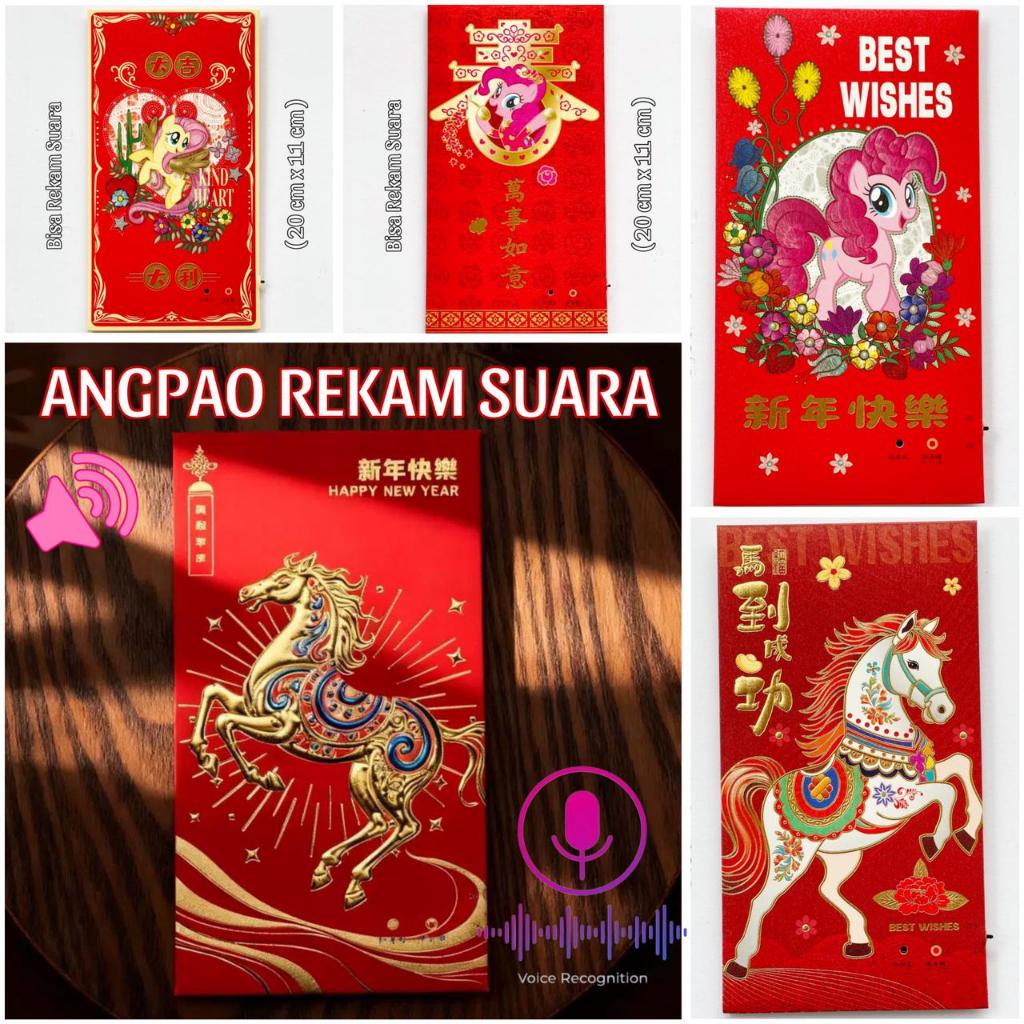 Angpao Imlek Rekam Suara Shio Kuda Barongsai Recording Voice Note Amplop Angpau Merah Tahun Baru 202