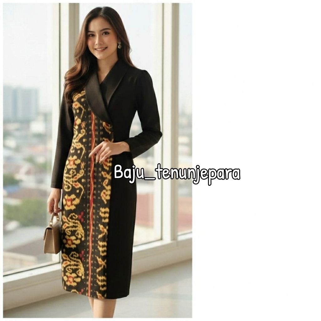 DRESS TENUN READY SIAP PAKAI / DRESS PESTA / DRESS TENUN JEPARA  / DRESS WANITA / BAJU TENUN JEPARA 