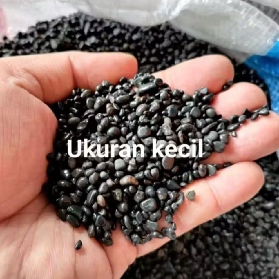 batu alam hitam 1 kg ukuran kecil, batu coral hitam abu hiasan taman, aquarium