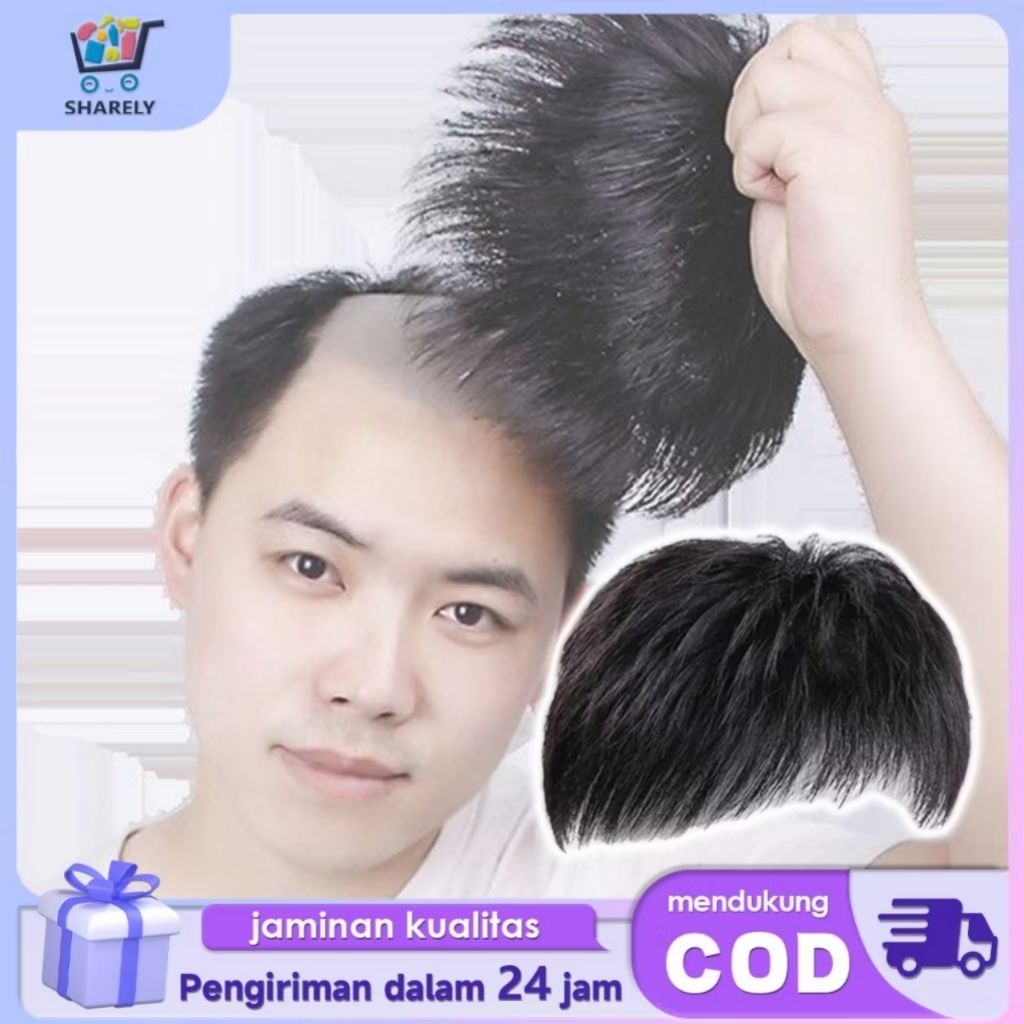 Wig Toupee Botak Pria/Wig Tutup Botak Pria