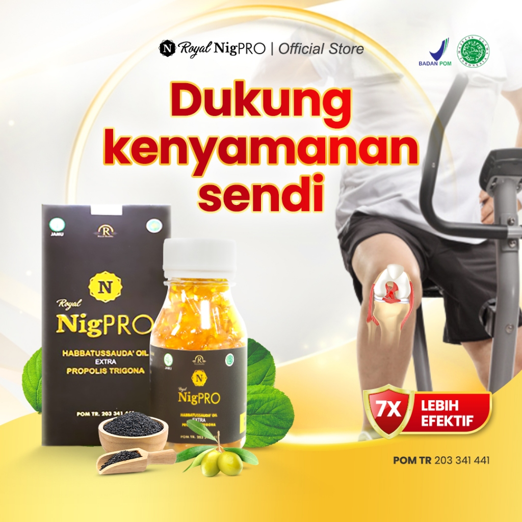 Suplemen Kesehatan Sendi | Habbatussauda & Extra Propolis | Royal NigPRO Isi 100 & 200 Kapsul
