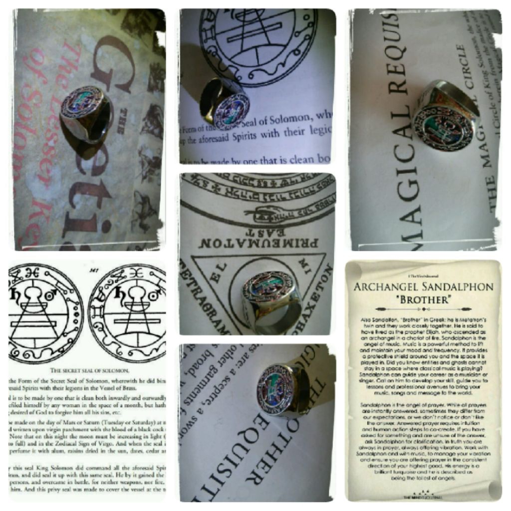 Cincin Titanium Solomon Ring Malaikat Cherubin Sandalphon Seraphin Unik Cosmic Choker Vintage