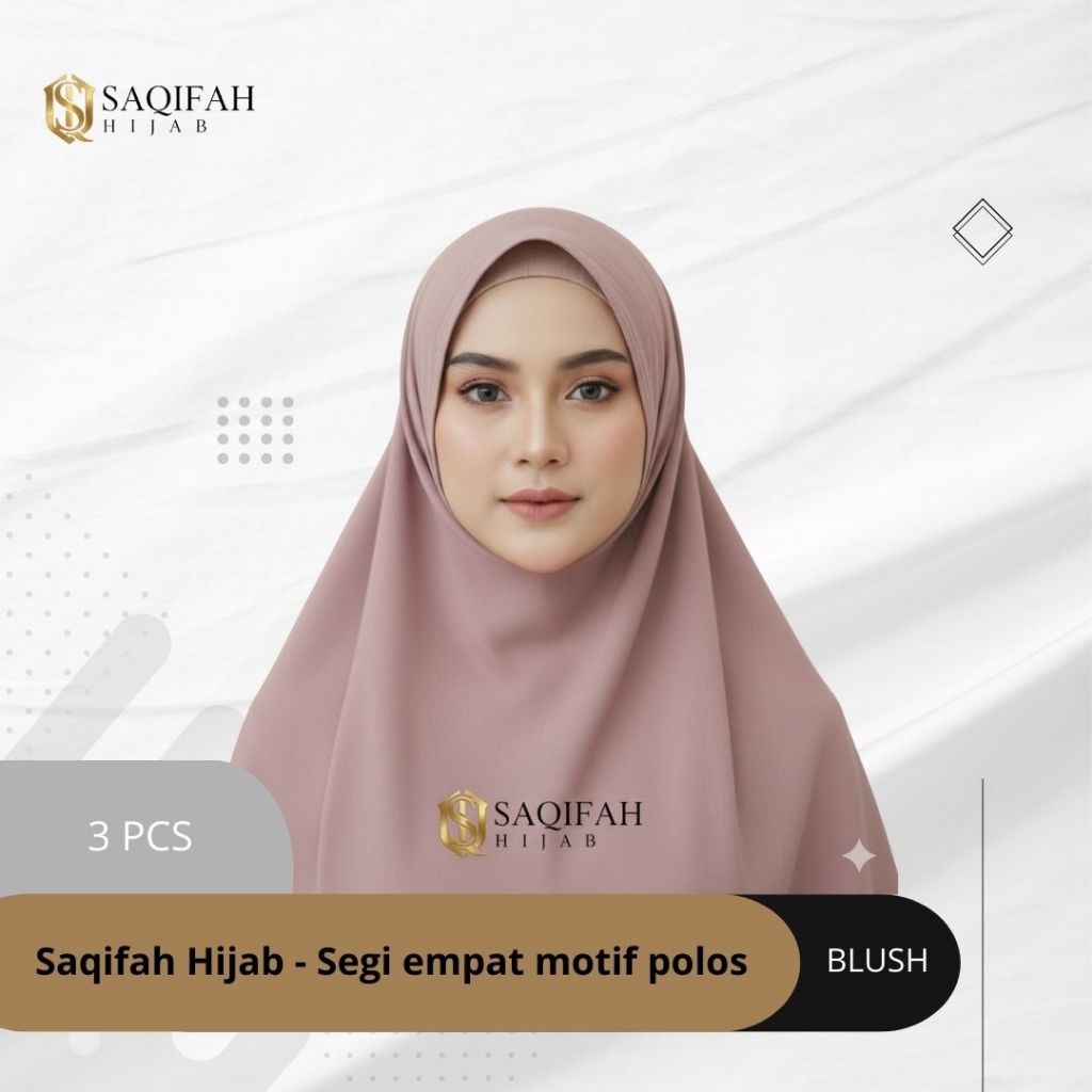 SAQIFAH HIJAB - Segiempat Instant Anti Kusut - Warna Dusty 3 pcs