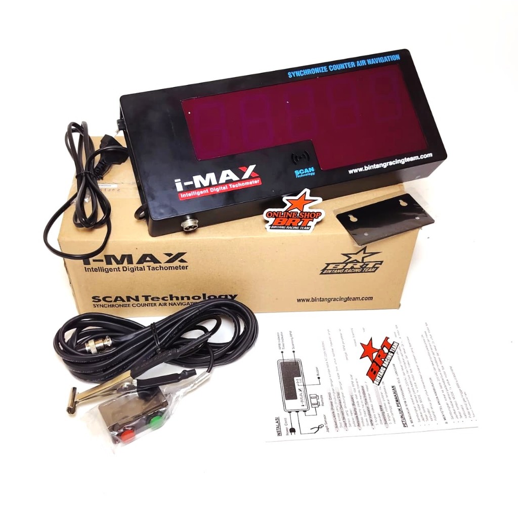 TACHOMETER BRT DIGITAL TACHOMETER IMAX RPM METER Motor & Mobil Karbu Karburator Injeksi Fi