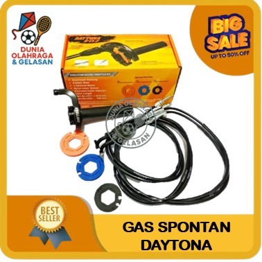 Gas Spontan Original Daytona 2 Kabel & 1 Kabel Universal Daytona Almunium Dengan Finishing Powder Co