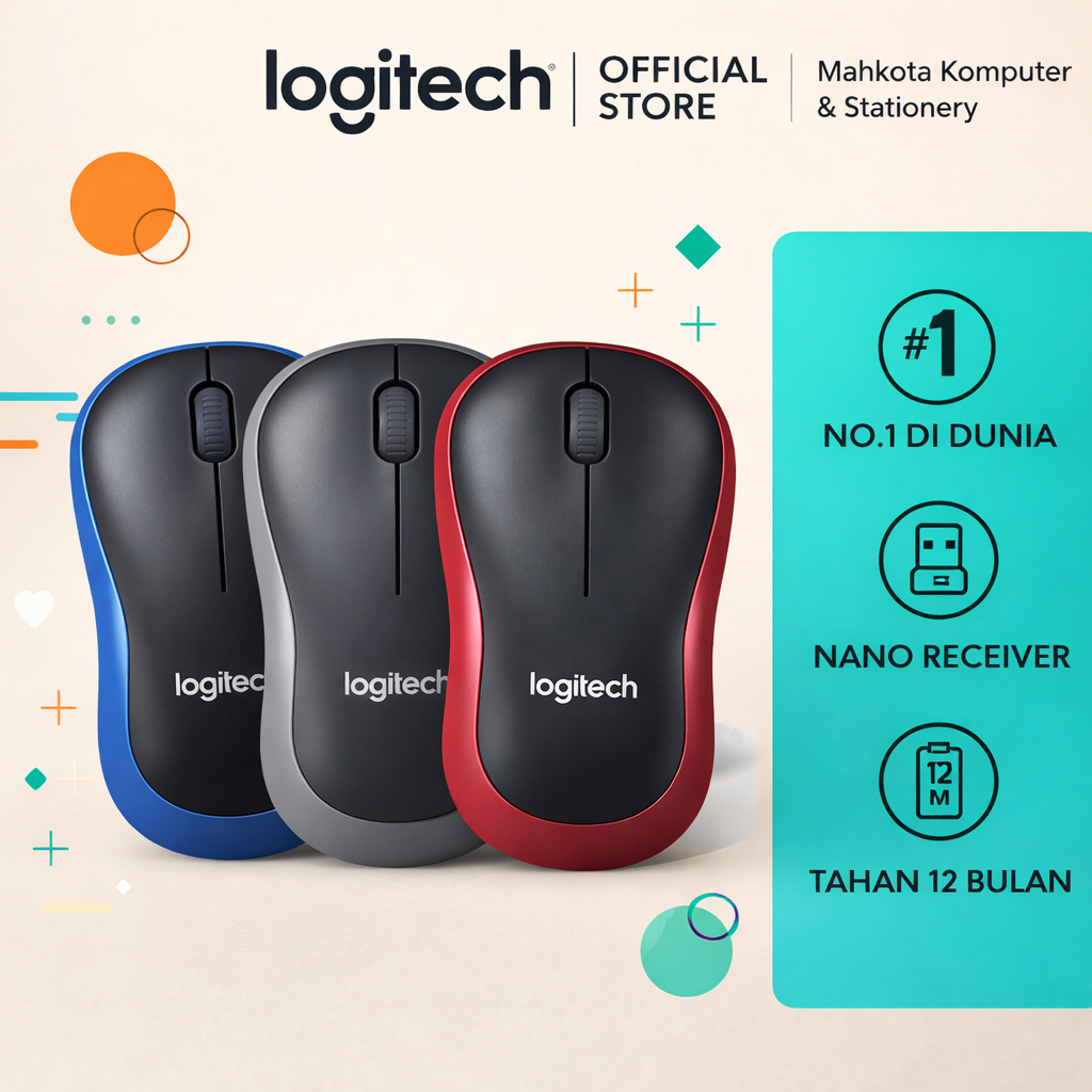 Logitech m185 original / Mouse Wireless Logitech Original Resmi M185 / Mouse Logitech M 185 original