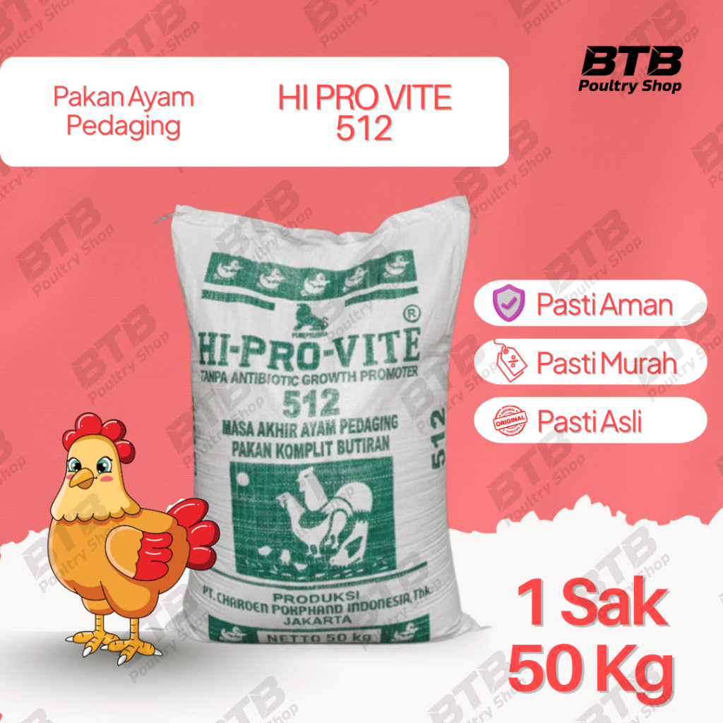 HI-PRO-VITE 512 Pakan Ayam Pedaging Pur Ayam 1 Sak 50Kg