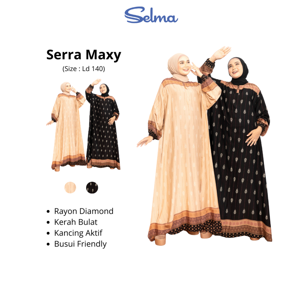 Serra Maxy Jumbo Rayon Ful Motoif muat Bb 80-120kg Nyaman di Pakai Busui friendly by SELMA LABEL