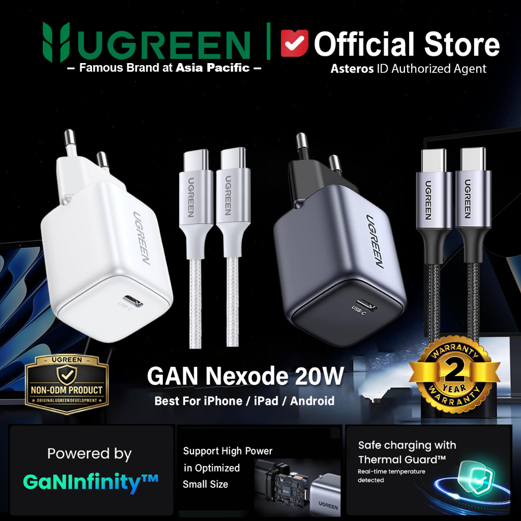 UGREEN Charger Type-C to Type-C PD Fast Charging 20w 30w 45w