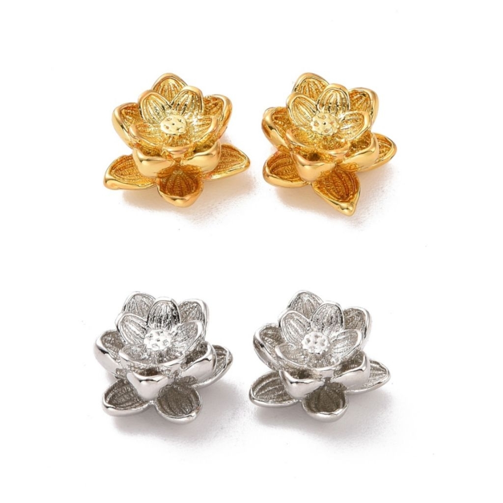 18k gold plated lotus flower beads | manik bunga lotus