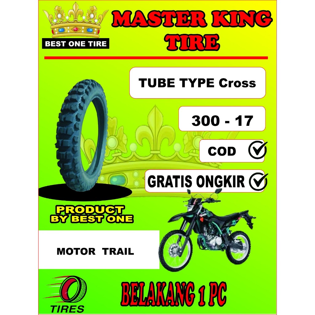 (X-CROSS 300-17) Ban Motor Ring 17 X-Cross Trail Tahu Kros Ukuran 300-17 Belakang