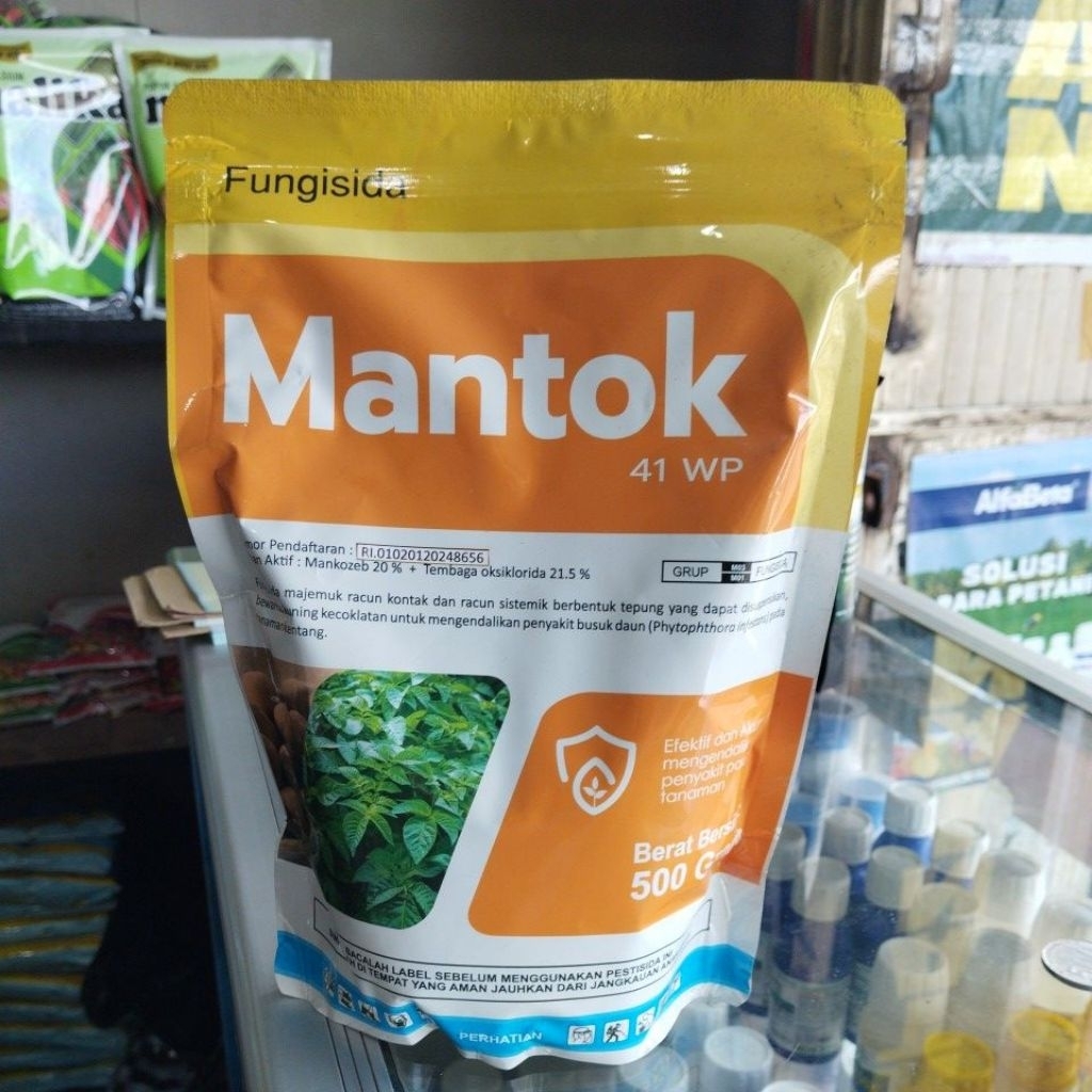 Fungisida Majemuk MANTOK 41 WP - 500 GRAM - berbahan Mankozeb dan Tembaga Oksiklorida