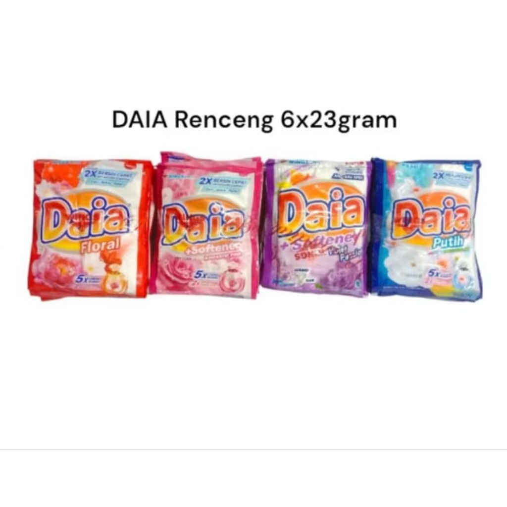 1 renceng deterjen Daia mini 23gr 500an/Daia Detergen Bubuk 1 Renteng Isi 6pcs Kamasan 500an 23gr - 