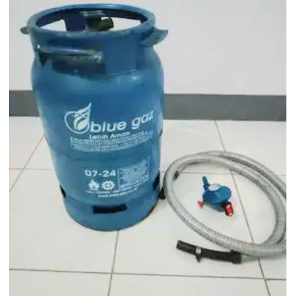 Tabung BLUE GAS 5,5kg Kosongan bonus selang regulator second