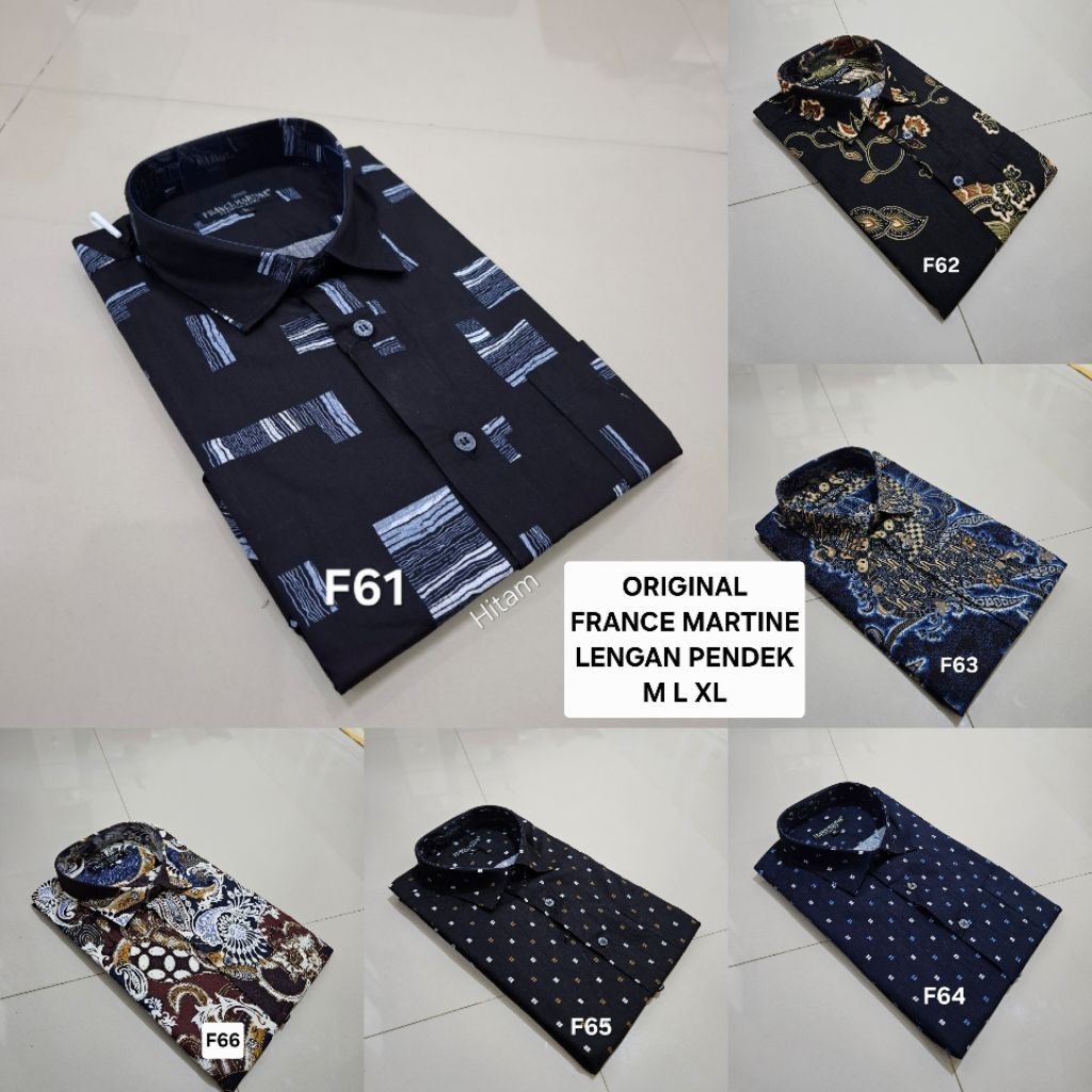 Kemeja pria FRANCE MARTINE - Kemeja Casual Lengan Pendek bahan katun size M L XL