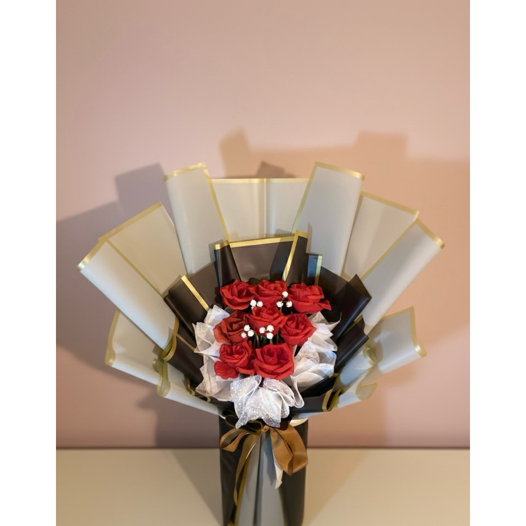 Buket Bunga Mawar Merah Artifisial