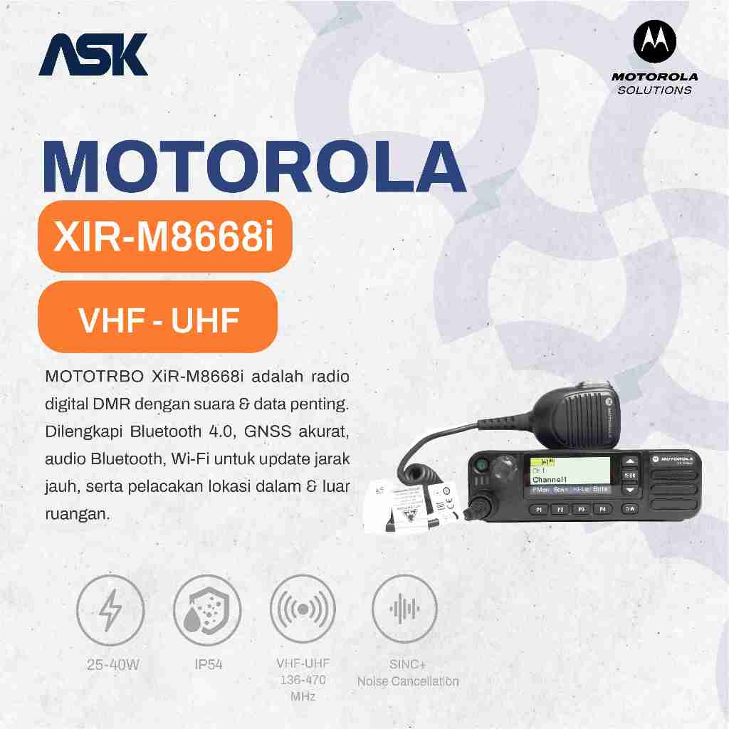 Radio Mobile XiR-M8668i MOTOROLA / Radio Mobile XiR M 8668i / XiRM8668i