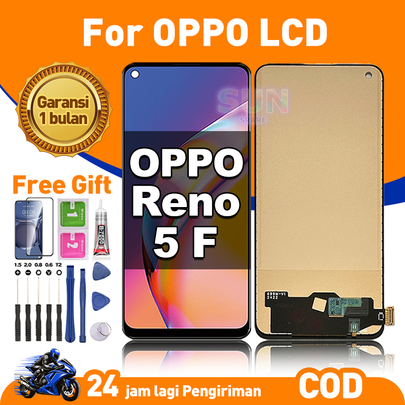 LCD For OPPO Reno 5F Fullset HP Touchscreen untuk Glass Touch Screen Digitizer COD