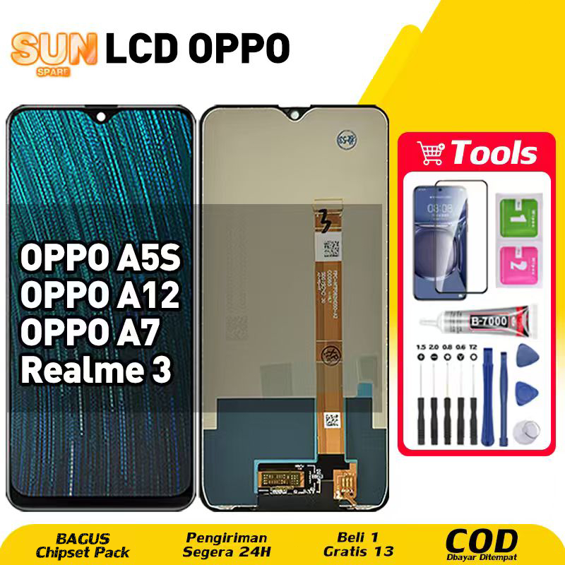 LCD For OPPO A5S / OPPO A12 / OPPO A7 LCD Realme 3 Fullset HP Touchscreen untuk Glass Touch Screen D