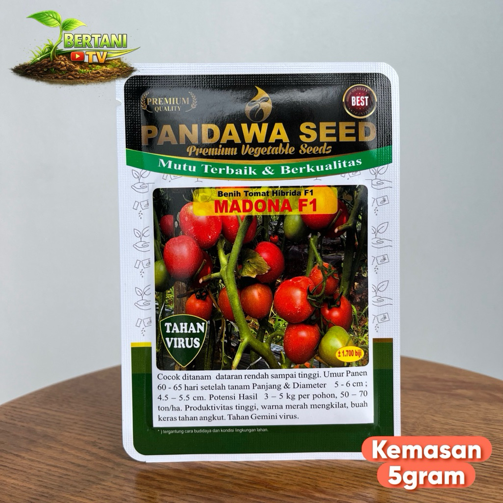 Tomat Madona f1 -+1700 biji, cocok di tanam di dataran rendah - tinggi.toleran virus dan penyakit
