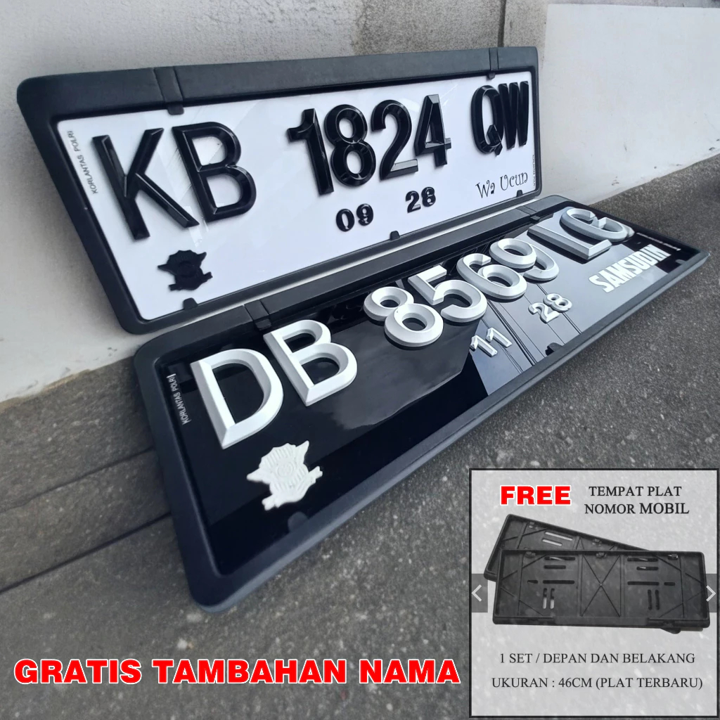PLAT NOMOR MOBIL PUTIH TIMBUL MEWAH - VARIASI LANCIP AKRILIK