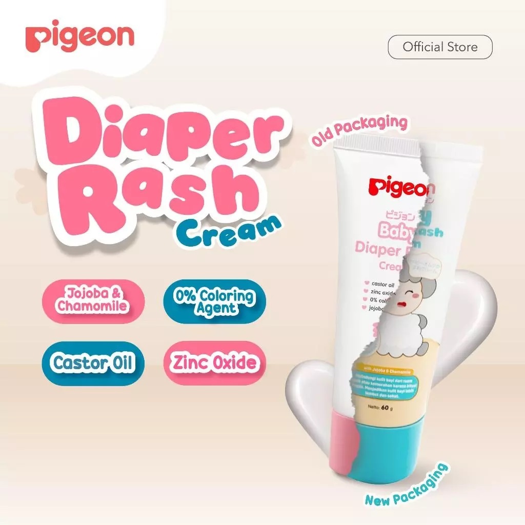 PIGEON Baby Cream 60Gr Diaper Rash Cream | Cream Bayi Ruam Popok | Salep Bayi Ruam Popok | Cegah Rua