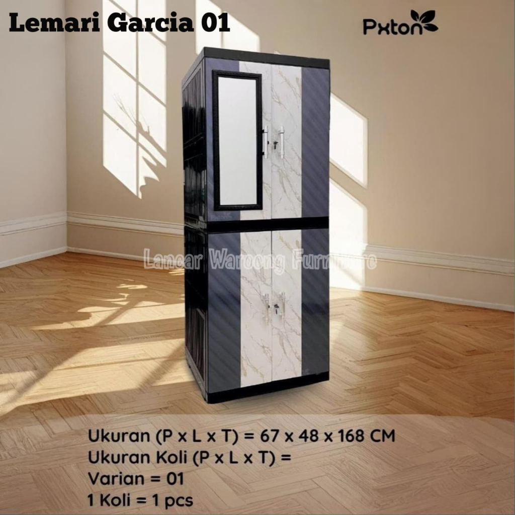 PXTON - Lemari Pakaian Plastik Gracia | Lemari Motif