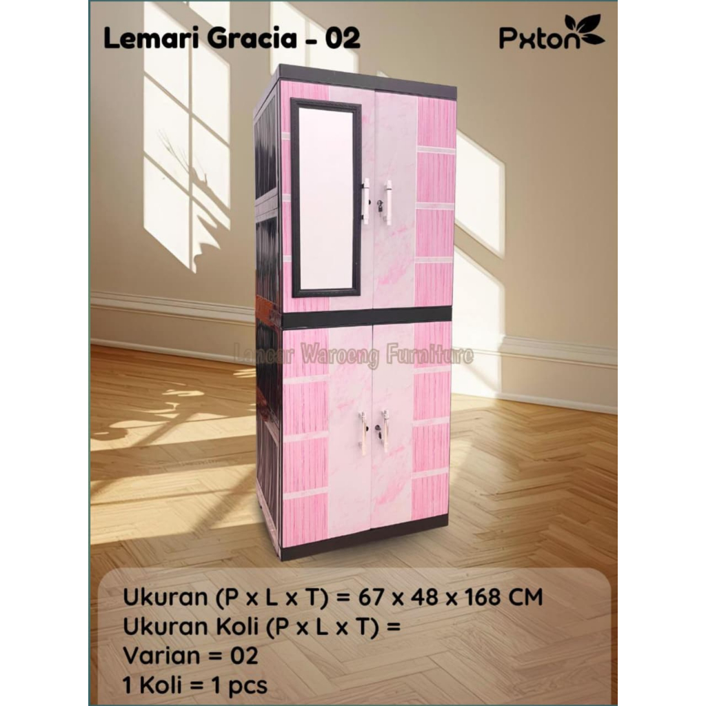 PXTON - LEMARI PAKAIAN PLASTIK GRACIA | LEMARI MOTIF
