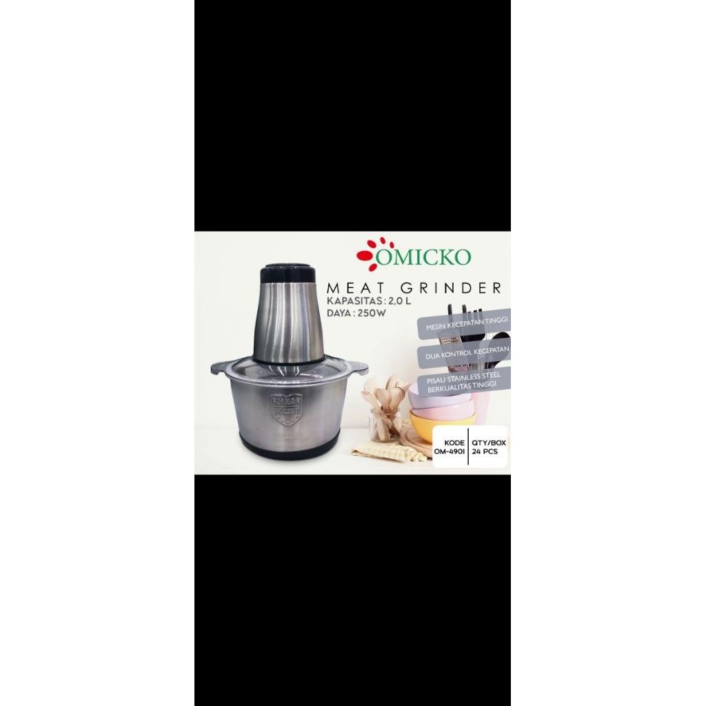 choper blender daging stenlis/gilingan daging omicko 2L