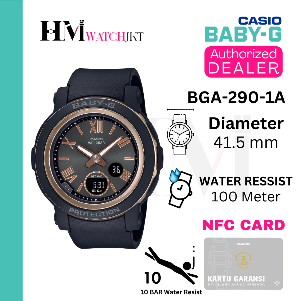 CASIO BABY-G BGA-290-1ADR Jam Tangan Wanita Original Analog-Digital Antiair BGA-290-1A BGA-290 BGA29
