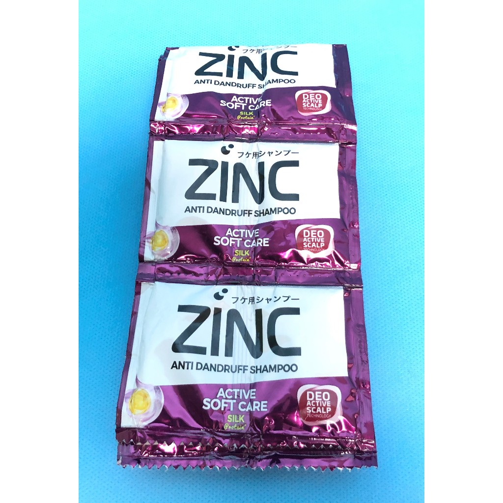 Shampo Zinc Ungu Renceng Isi 12 Sachet x 10ml Zinc Soft Care Original