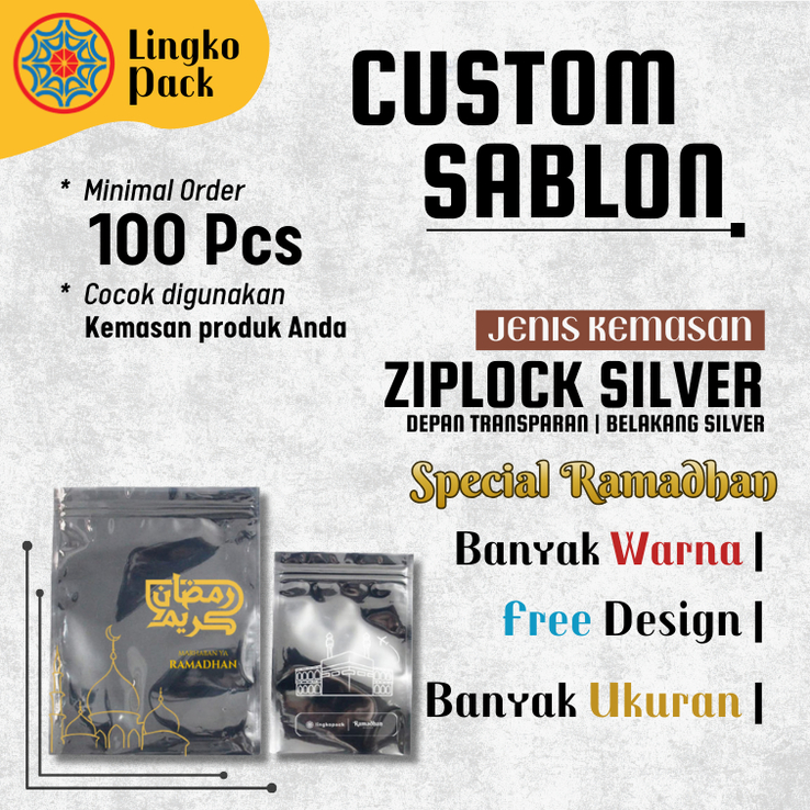 (CUSTOM SABLON) PLASTIK ZIPLOCK SILVER PLASTIK KLIP PLASTIK KEMASAN ZIPLOCK | PLASTIK KLIP AKSESORIS