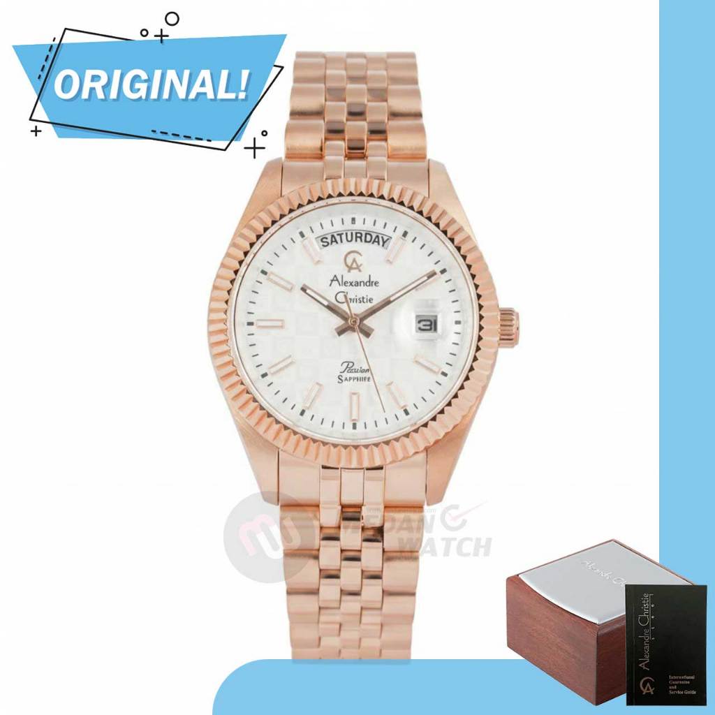 Jam Tangan Pria-Wanita Analog Alexandre Christie 5013MD AC5013 AC 5013 MD 5013 MDBRGSL2 Original Gar