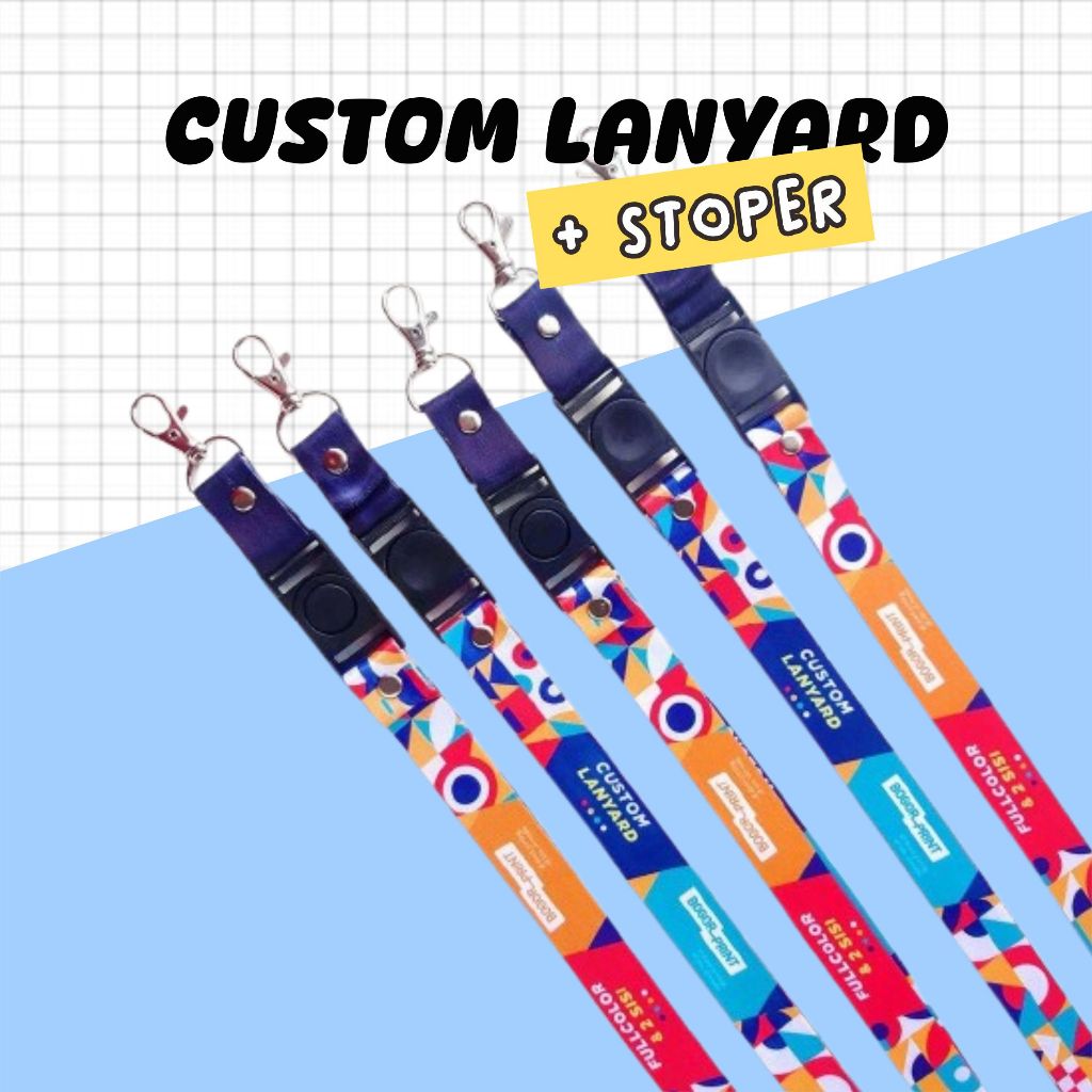 TALI LANYARD STOPPER CUSTOM CETAK 1/2 SISI PROSES 1-2 HARI / CETAK TALI LANYARD PRINTING | LANYARD K