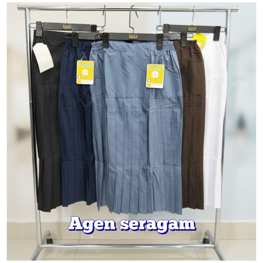 rok plisket turun pinggang seragam sekolah rok sma rok lipit