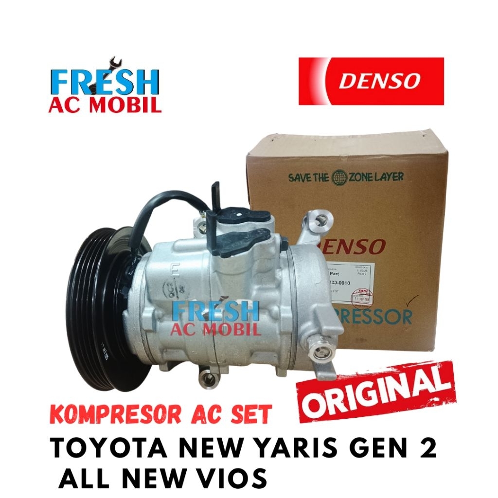 Kompresor AC Toyota New YARIS GEN 2 - ALL NEW VIOS Original Denso Compressor AC Set NEW YARIS GEN 2 