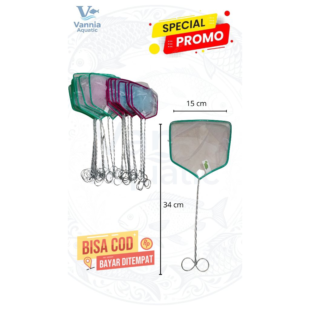 SEROKAN IKAN/SESER IKAN HIAS,NILON UK 15 CM seser ikan hias aquarium cupang,gupy,discus,koi,komet,gl