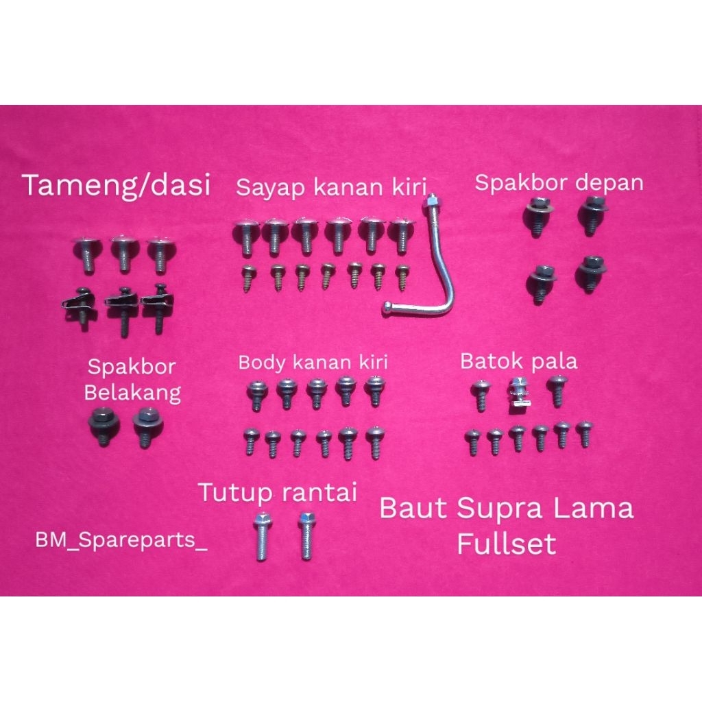 Baut Fullset Honda Supra Lama Baut Lengkap Body Mesin Supra Fit Supra X Lama