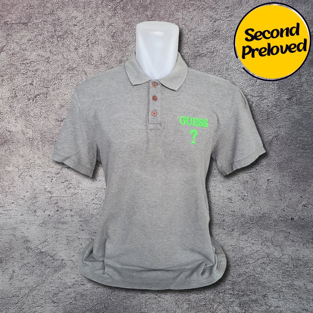 Baju Kaos Polo GUESS Jeans - Size L sd XL / Lebar Dada 55 cm - Original - Second
