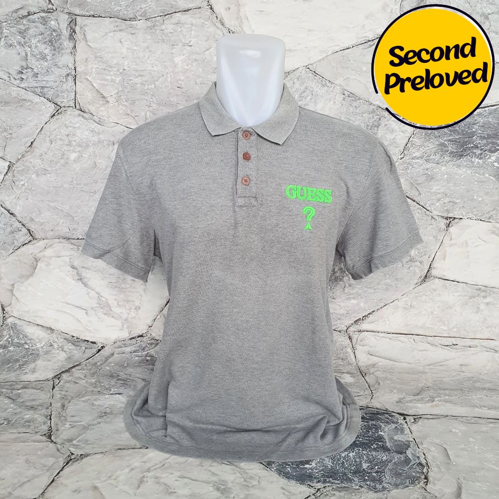 Baju Kaos Polo GUESS Jeans - Size L sd XL / LD 55 cm - Original - Used