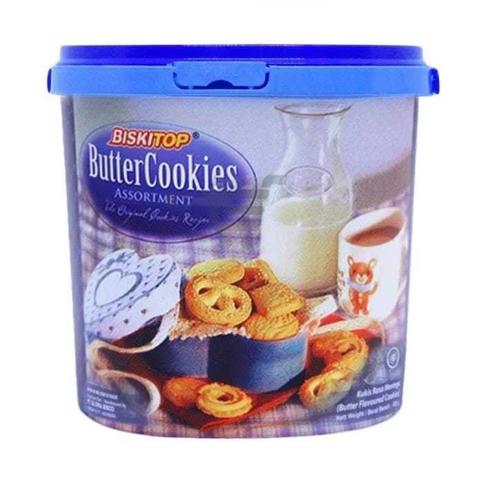 Biskitop Butter Cookies Kaleng Plastik 400gr/ Biskuit Lebaran