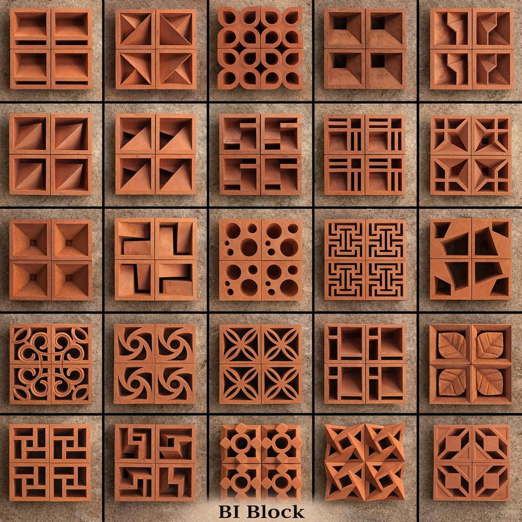 Roster beton merah / Roster beton teracota / roster 20 x 20cm